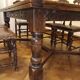 Solid oak dining table