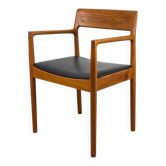 Danish Teak and Leather Armchair by J. Nørgaard for Nørgaards Møbelfabrik
