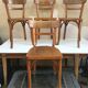 Serie de 4 chaises anciennes bistrot Baumann années 60