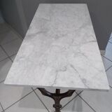 Marble bistro table Carrara 1910 Meallet Paris