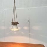 White ceramic pendant lamp in mid-century modern Danish style, 1960s.