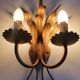 Pair of antique gold wall sconces with wheat ear motif