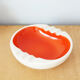 Large hollow ashtray in red and white earthenware, 50s or 60s