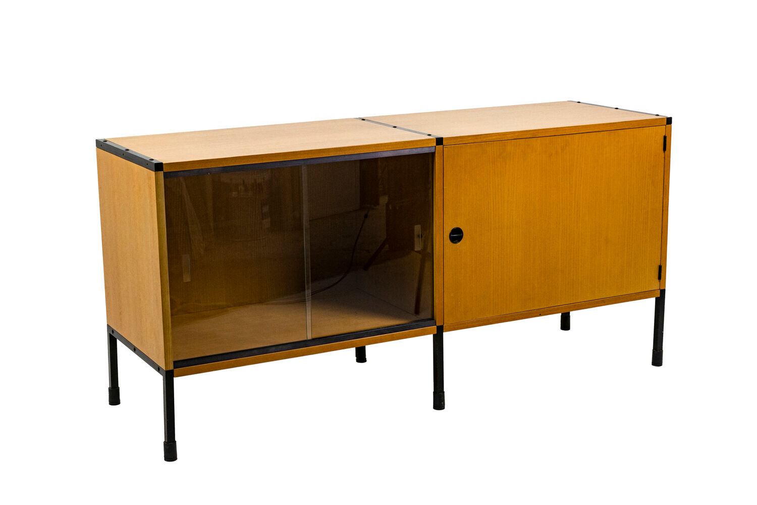 Ash and metal sideboard, A.R.P. design, Minvielle edition, 1950s