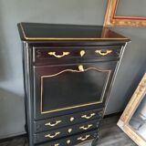 Black and gilded Louis XV style writing desk