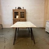 Patinated trestle table