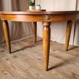 Lot Table & chaises en ronce de noyer