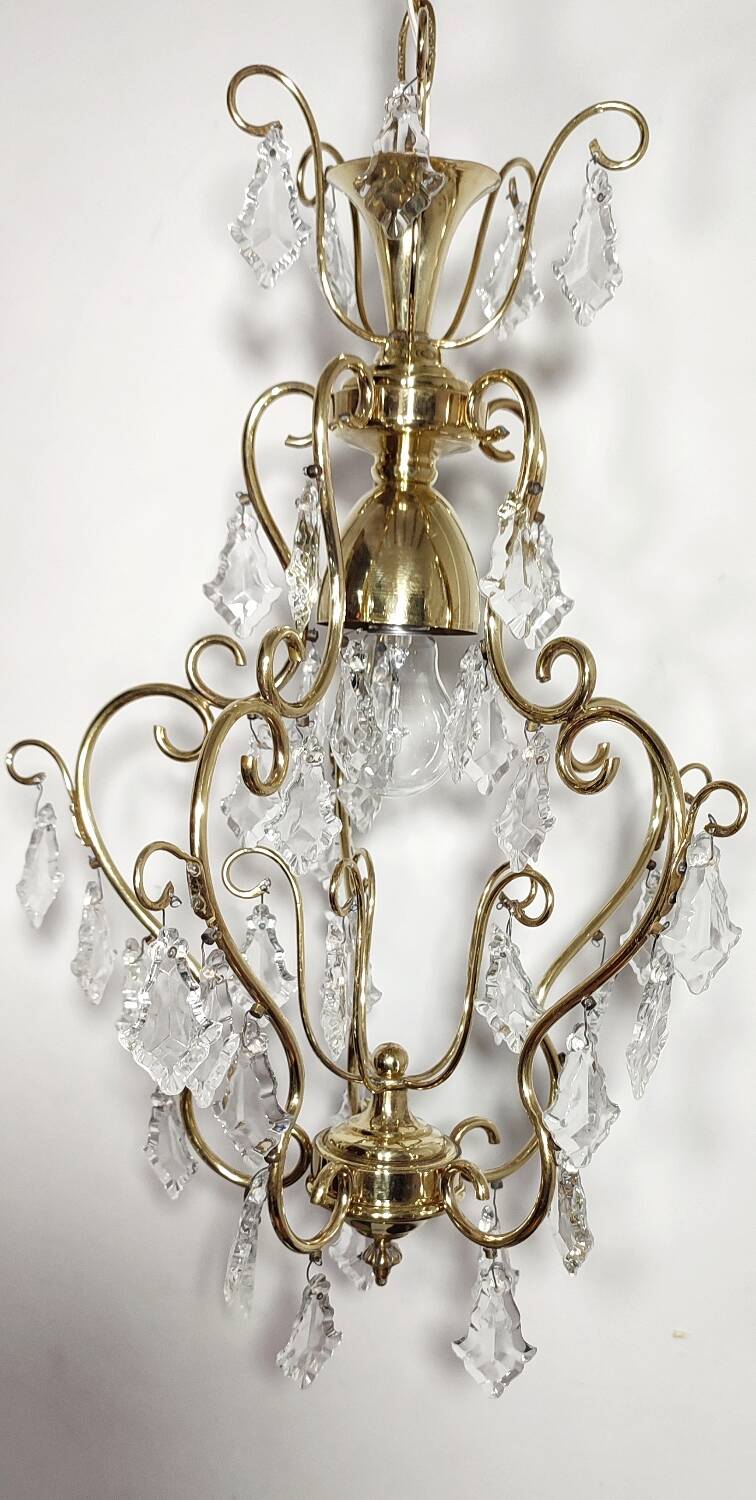 Plafonnier en cristal. Espagne, années 1950.