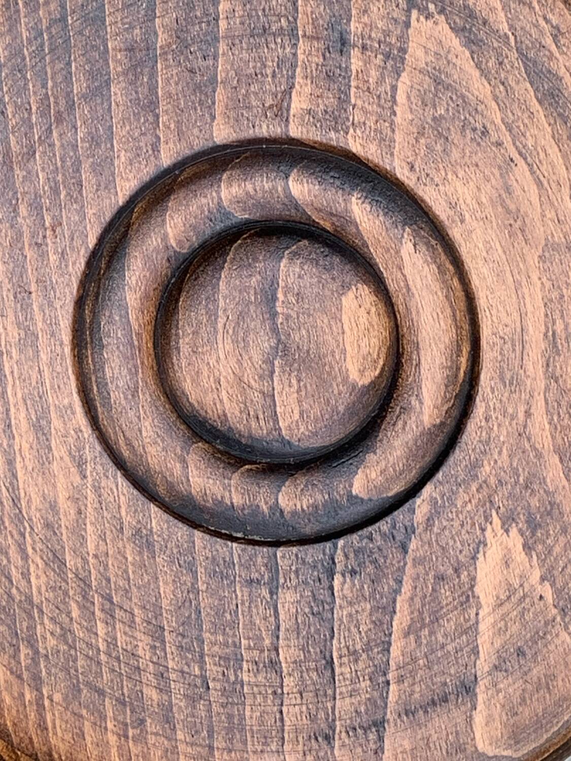 3 vintage turned wood stools