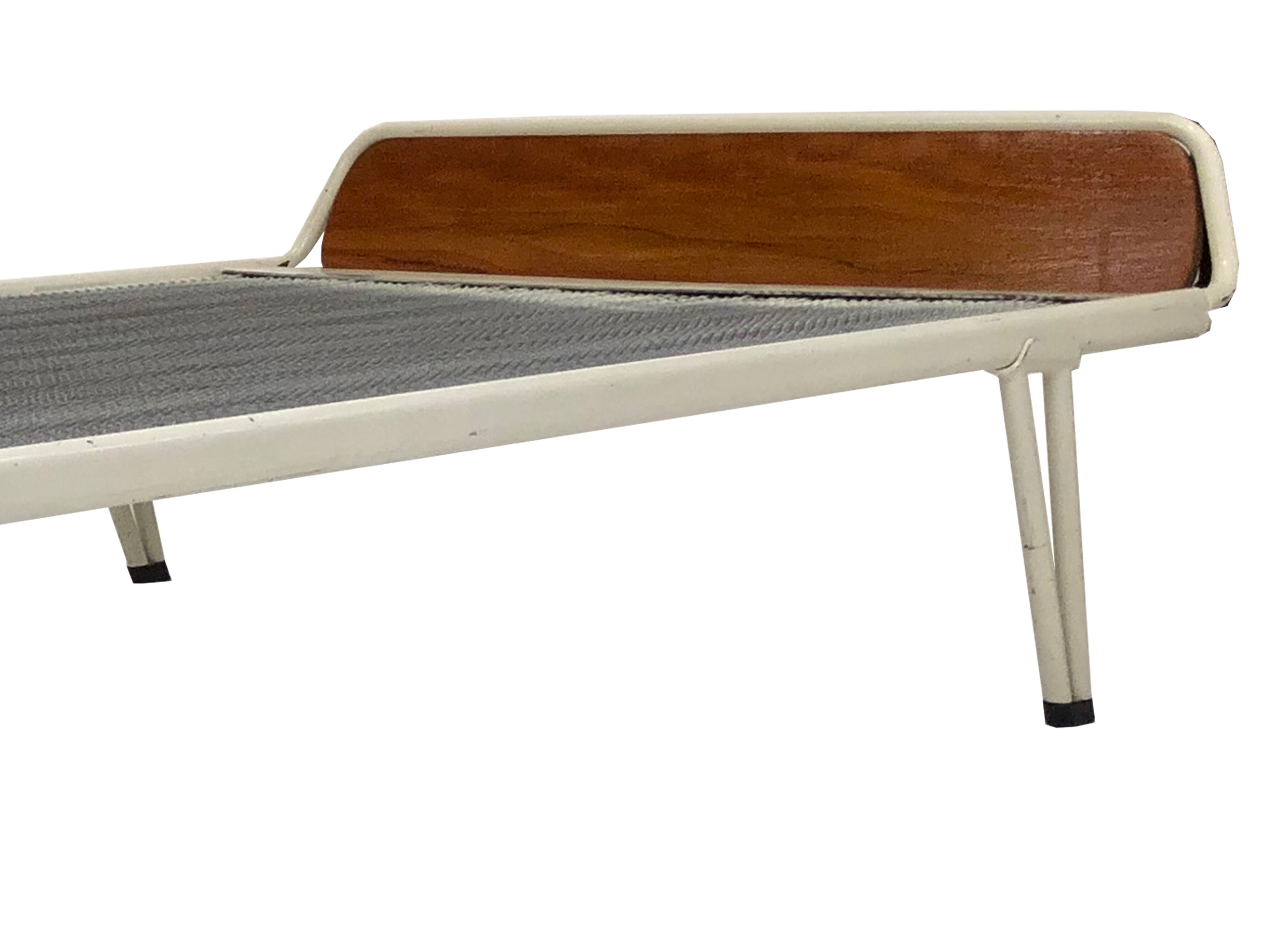 Vintage meridian in teak steel steel hairpin country leg down 60s