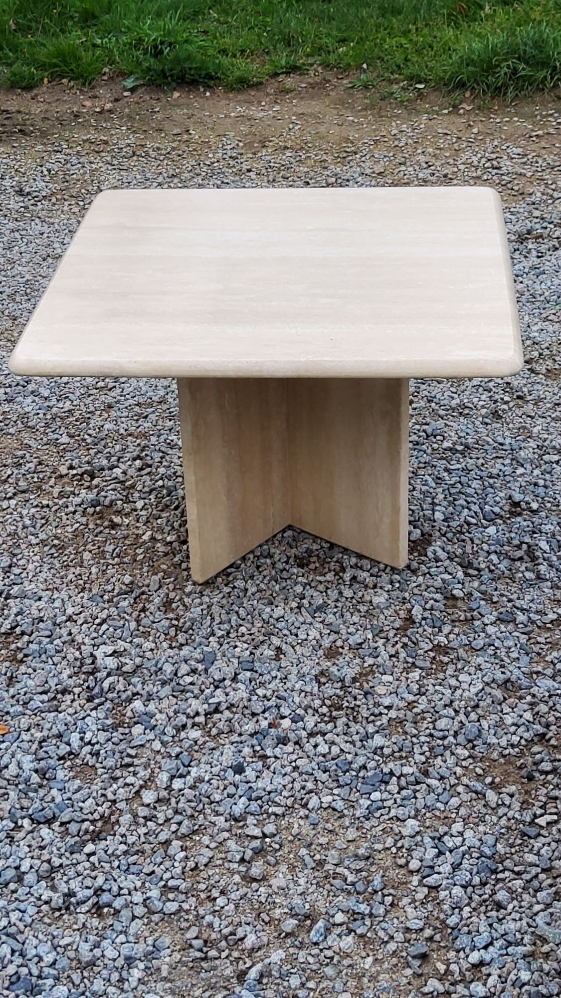Set of 3 travertine trundle coffee tables from the 70s