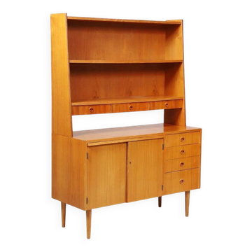 Bibliothèque vintage en teck avec secrétaire abattant, années 60