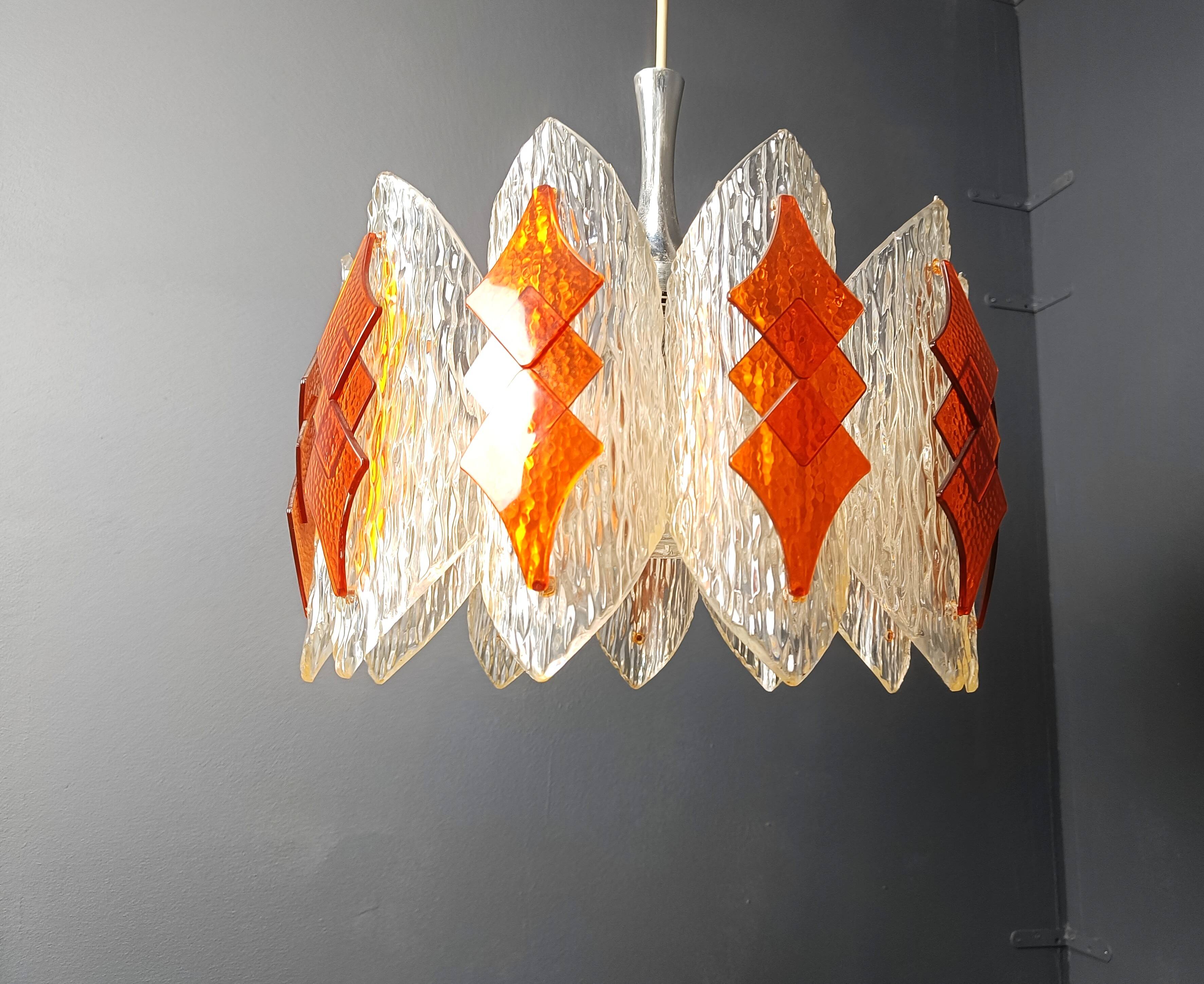 Acrylic space age chandelier by Marbach Leuchten, Germany, 1960s