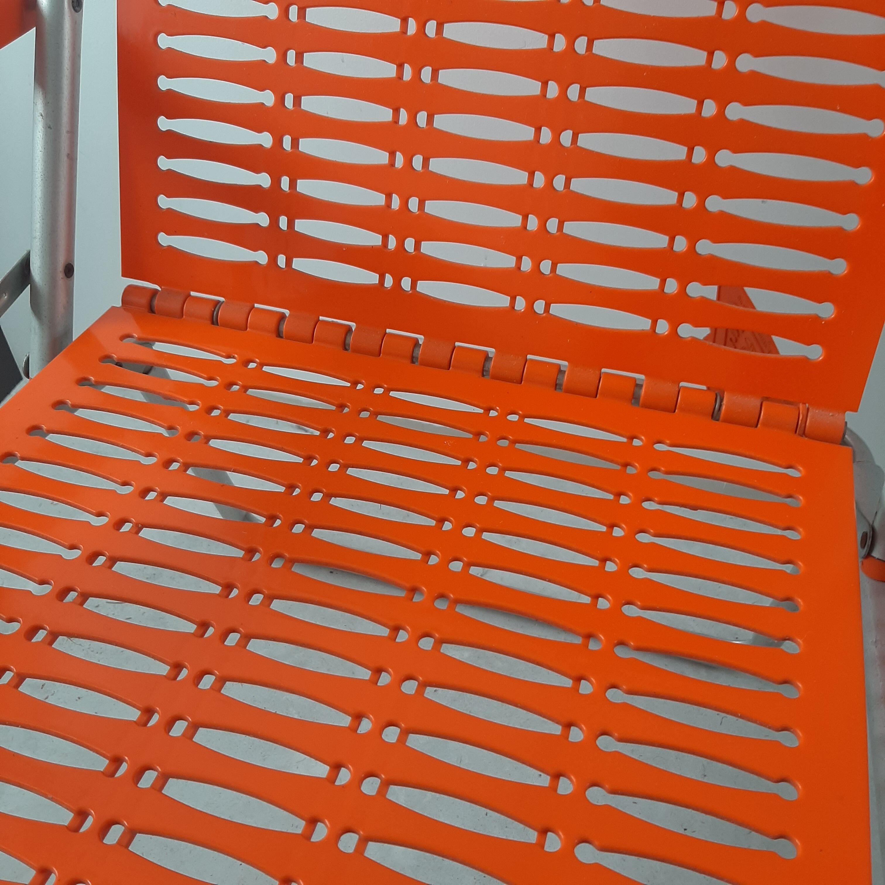 Vintage orange foldable garden armchair Kurz Design (3 armchairs available)