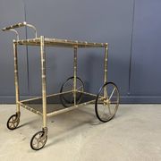 Brass faux bamboo bar cart, Orsenigo Italy, 1970s