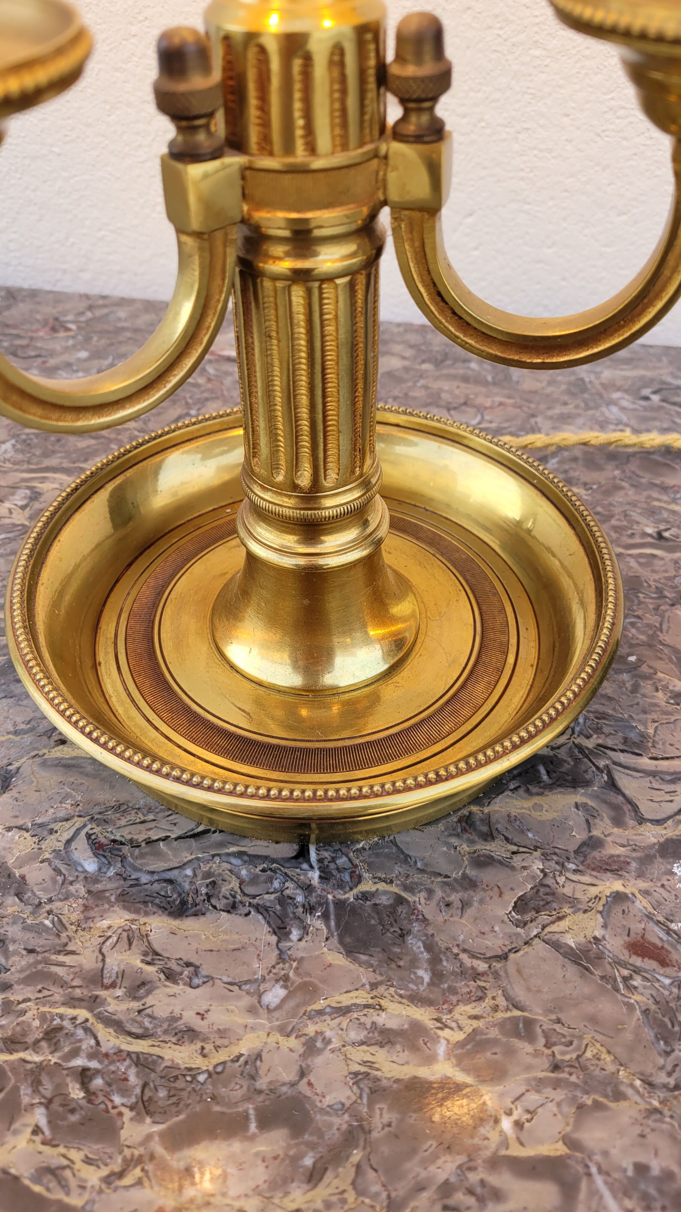 Empire style hot water bottle lamp in bronze