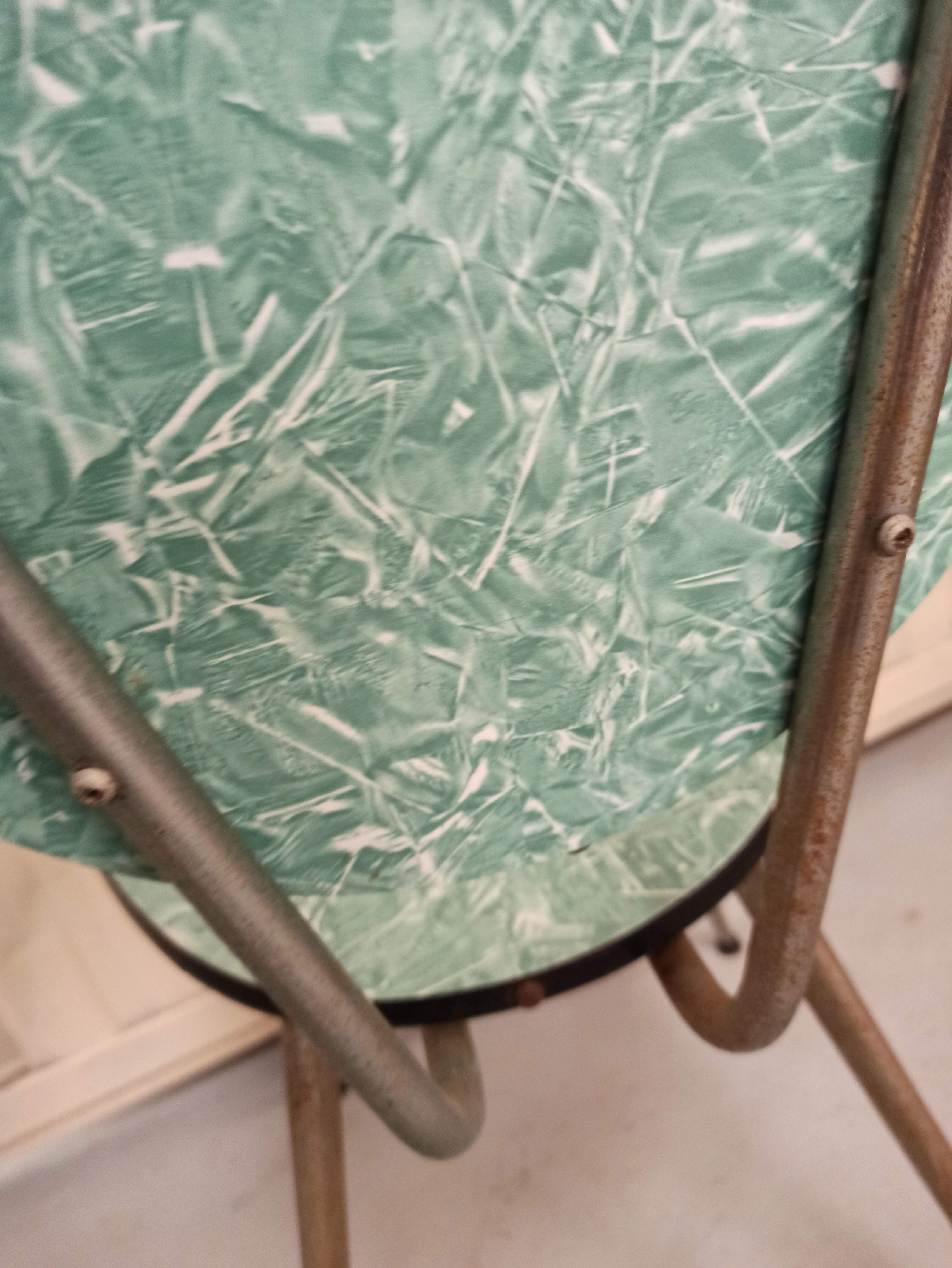 Formica chair green marbled effect
