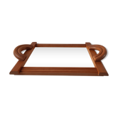 Plateau miroir art déco en bois de hêtre années 30