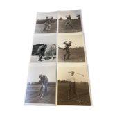 Ensemble de six photos authentique de golfeurs des années 1890 en noir et blanc
