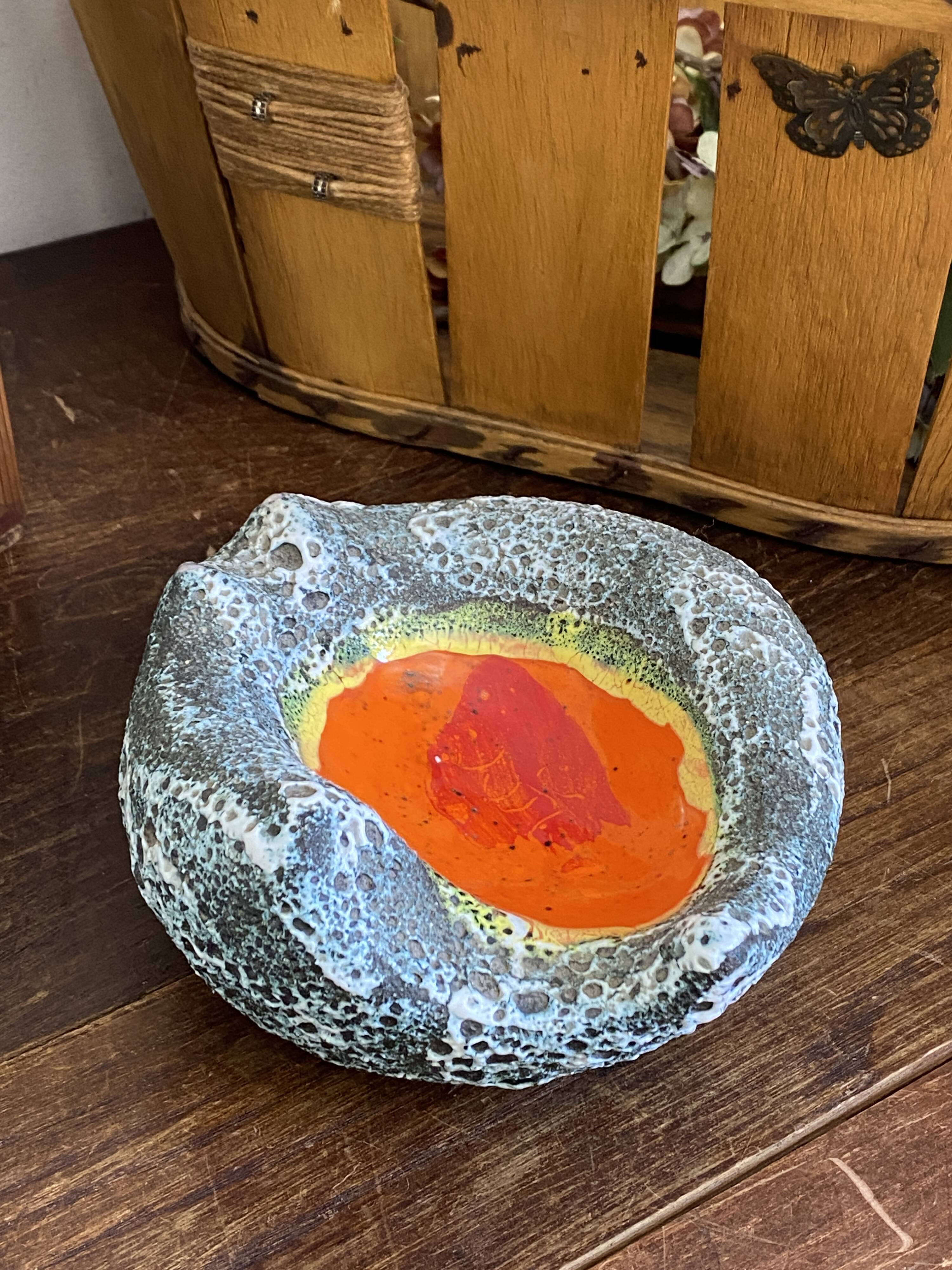 Ashtray, pocket tray, lava ceramic Vallauris