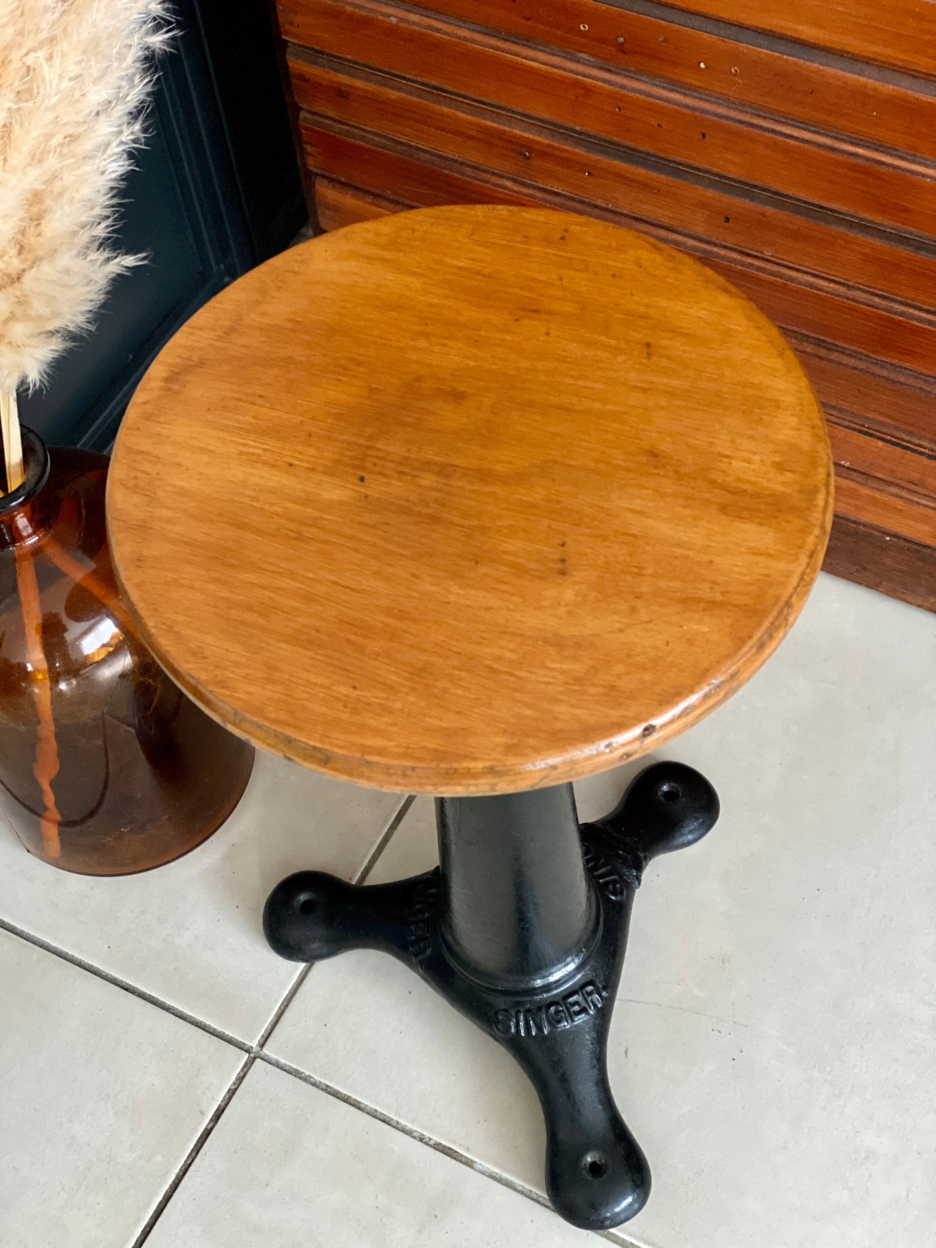 Old industrial stool Singer