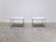 Pair of Carrara marble & chrome coffee or side tables, 1970s