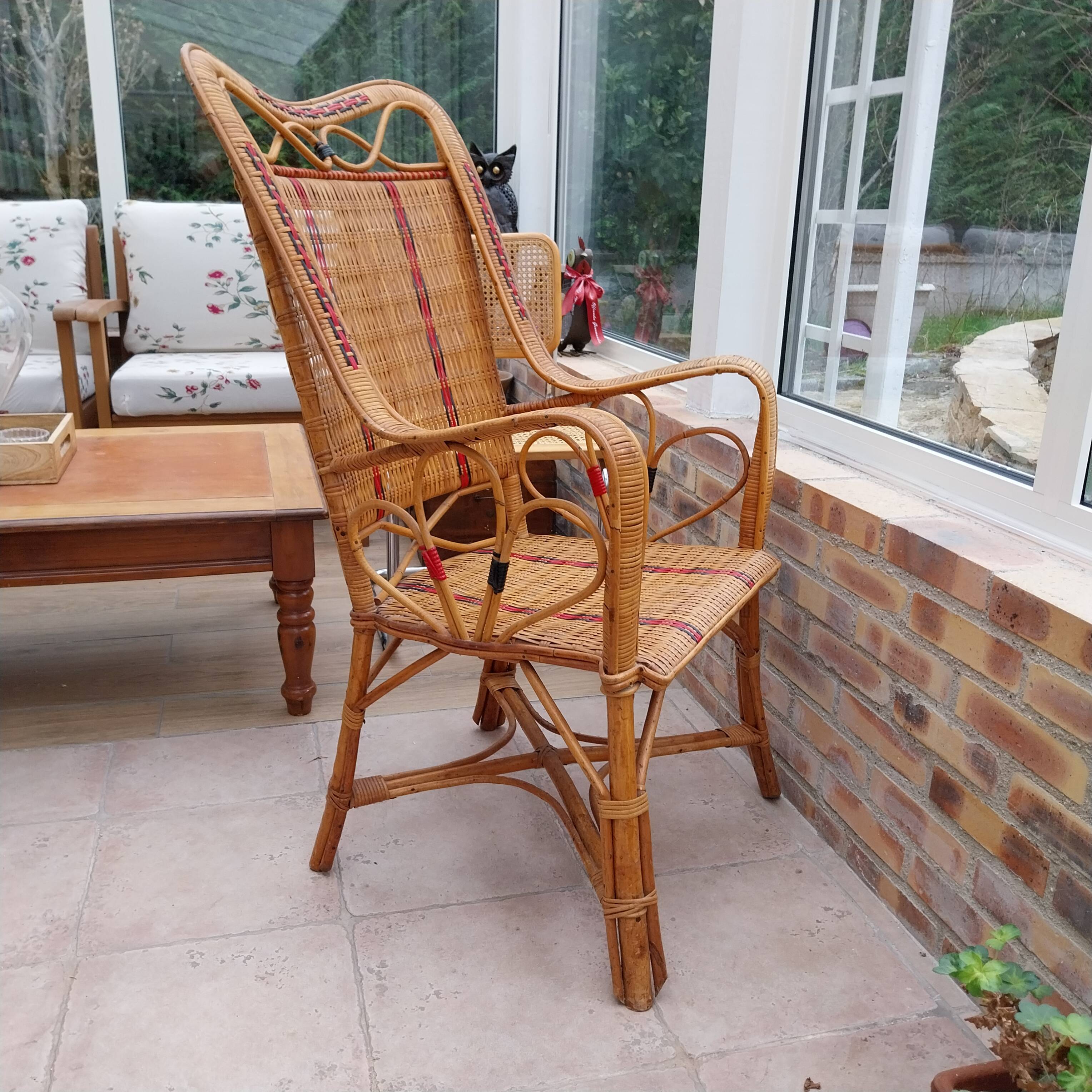 Vintage rattan armchair