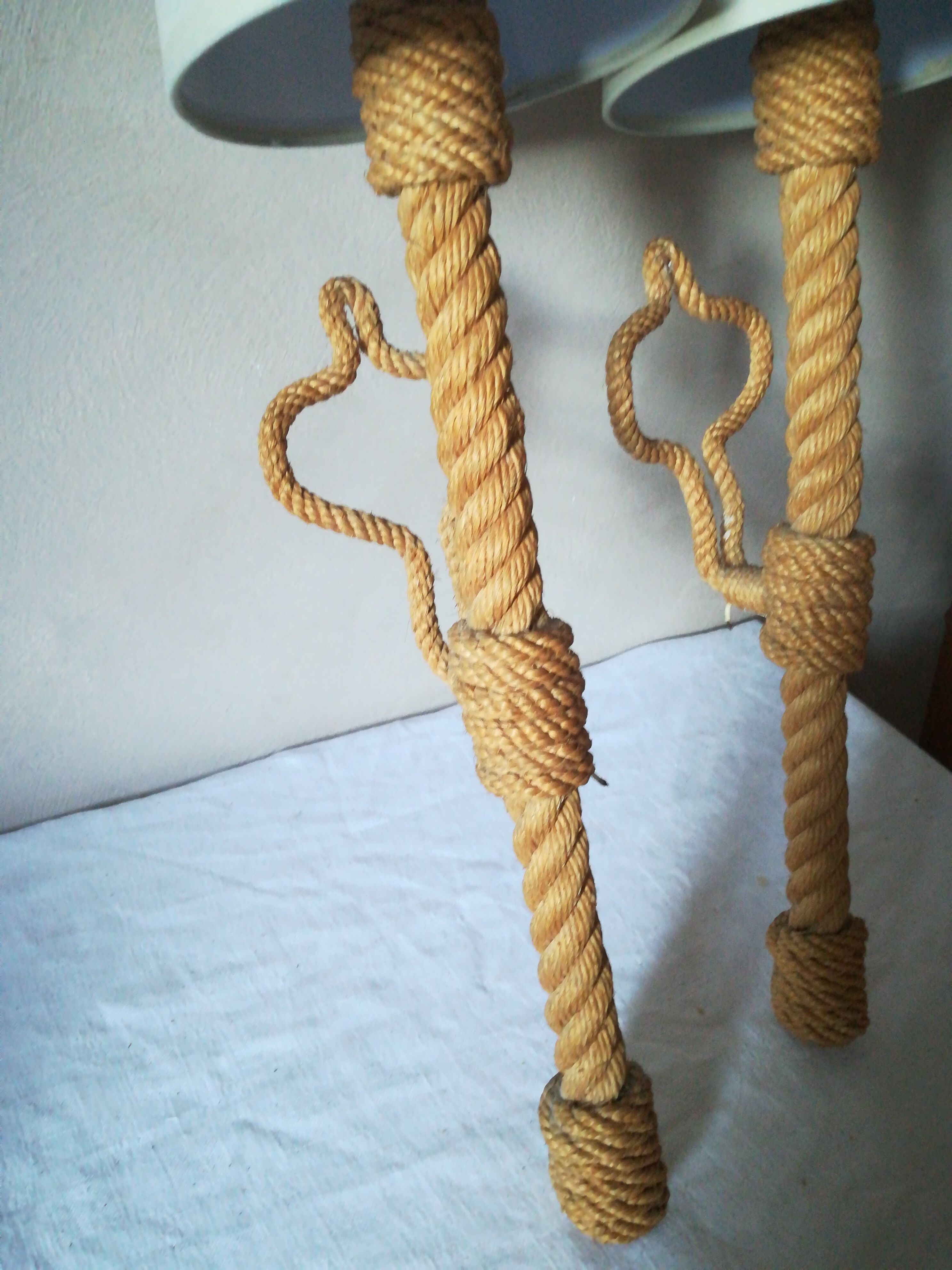Pair of rope wall sconces
