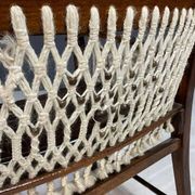 Vintage macramé armchair, 1960s, Czechoslovakia, wooden frame