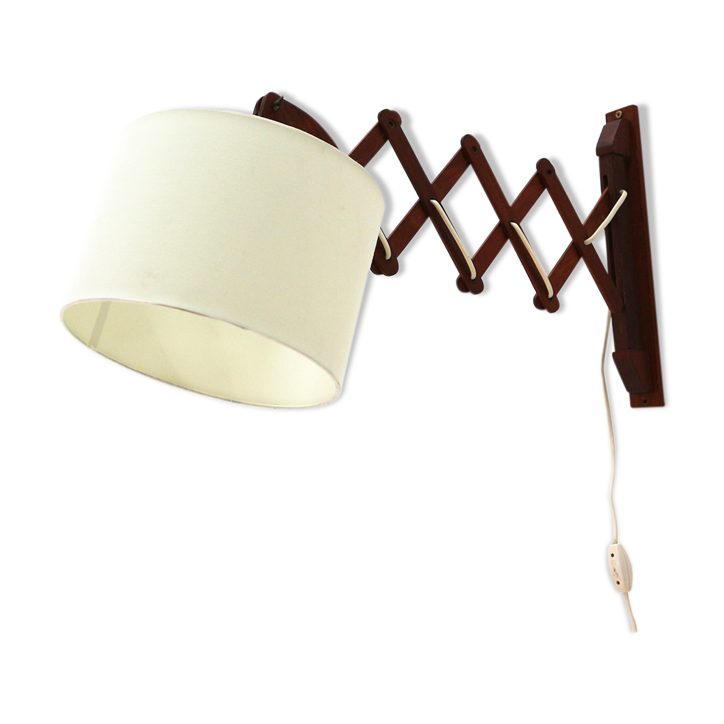 Wall lamp with extendible teak arm 1960