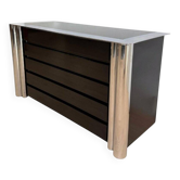 Black lacquered chest of drawers in chrome by A. Mosca for Cinova, Italy, 1969