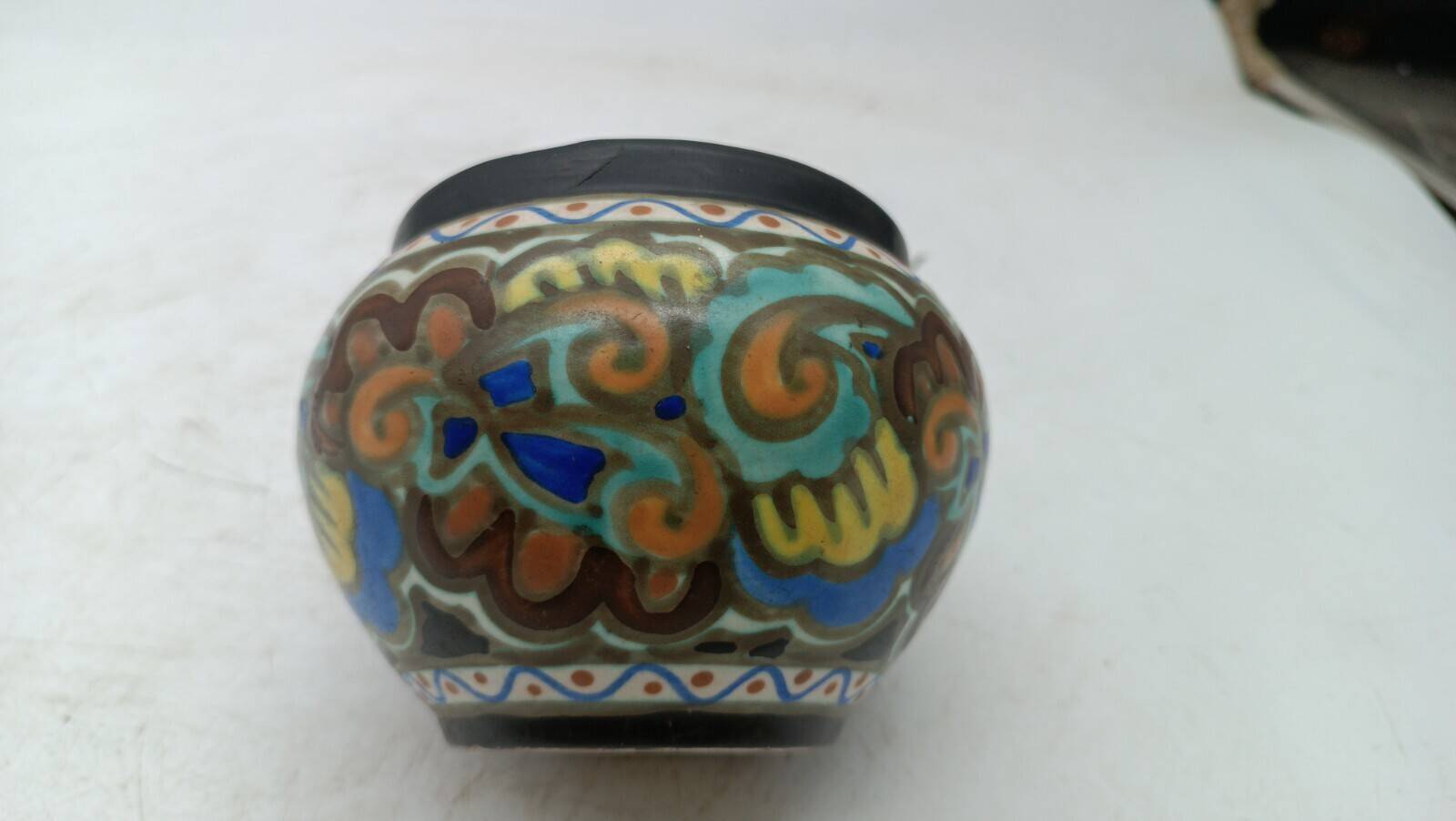 Vase en céramique Montoise Bergen, Antoine Dubois, Belgique, Art déco 1920 1930