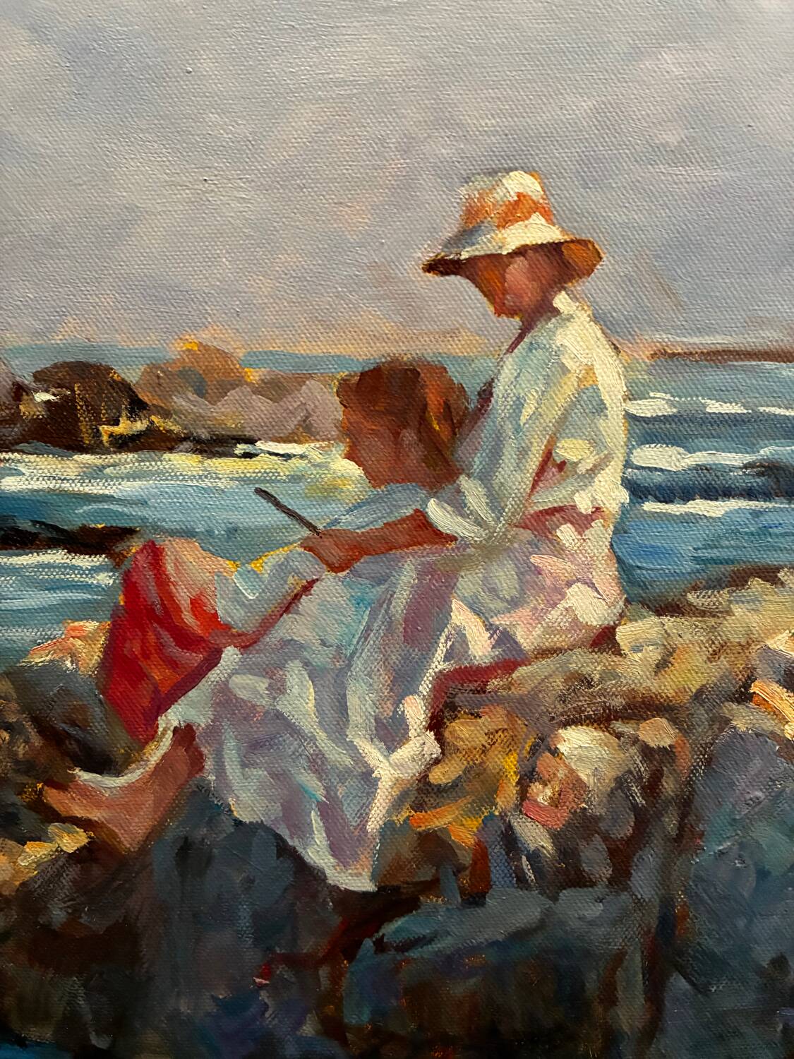 20th century seaside scene painting