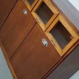 Vintage Dutch Beech & Oak Haberdashery Shop / Grain Cabinet, 1950s