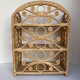 Vintage rattan floor peacock