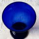 Pair of cobalt blue vases in blown glass, handmade.