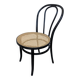 Vintage Thonet Style Dining Chair: Black Bentwood Cane Seat