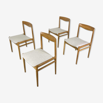Danish midcentury dining chairs in oak, 1960s