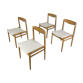 4 chaises à manger danoises en chêne, années 1960