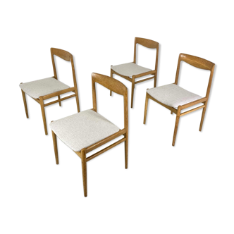 4 chaises à manger danoises en chêne, années 1960