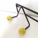 Zig-Zag wall coat rack hooks yellow wood balls