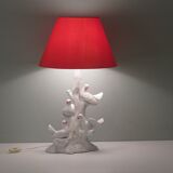 Vintage Italian ceramic table lamp with doves.
