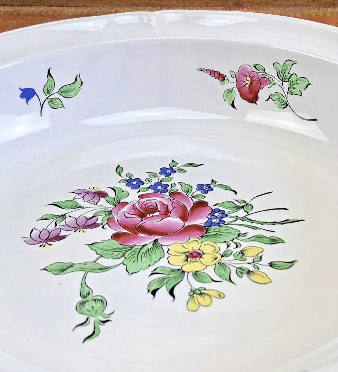 OLD ROUND HOLLOW DISH 26.5 CM SALAD BOWL LUNEVILLE REVERBERE