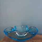 Murano turquoise blue glass trilobed empty pocket ashtray