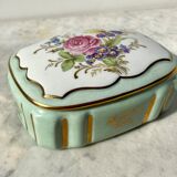 Porcelain jewelry box from Limoges Porteron vintage 60s perfect condition