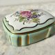 Porcelain jewelry box from Limoges Porteron vintage 60s perfect condition
