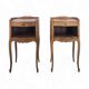 Pair of Louis XV style bedside tables in natural wood