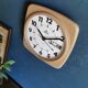 Vintage clock square silent wall clock "Mocha Spotlight"