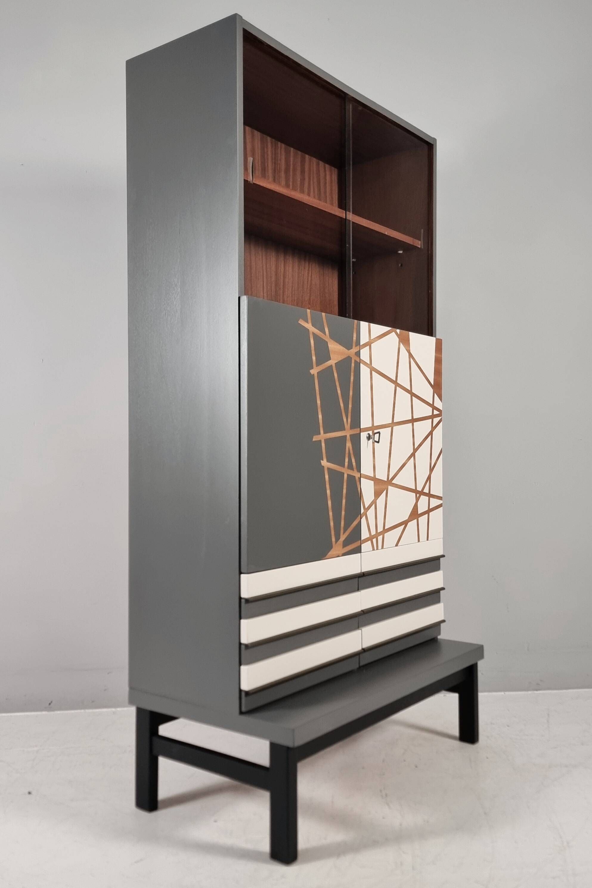 Vintage Bar Cabinet in Beech, 1970s