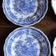 A set of 6 flat plates pairs Sarreguemines Lunéville Blue Flowers.